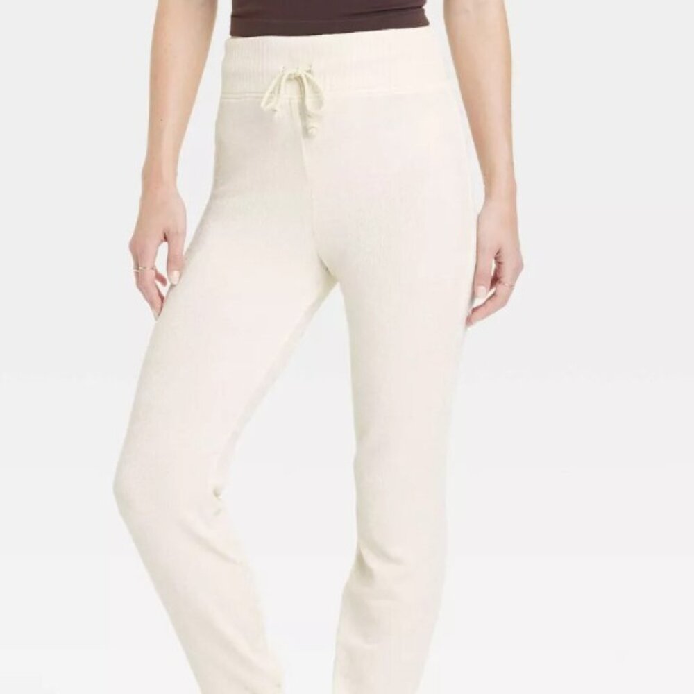 BOGO A New Day Chenille Jogger Lounge Pants Cream Size XL